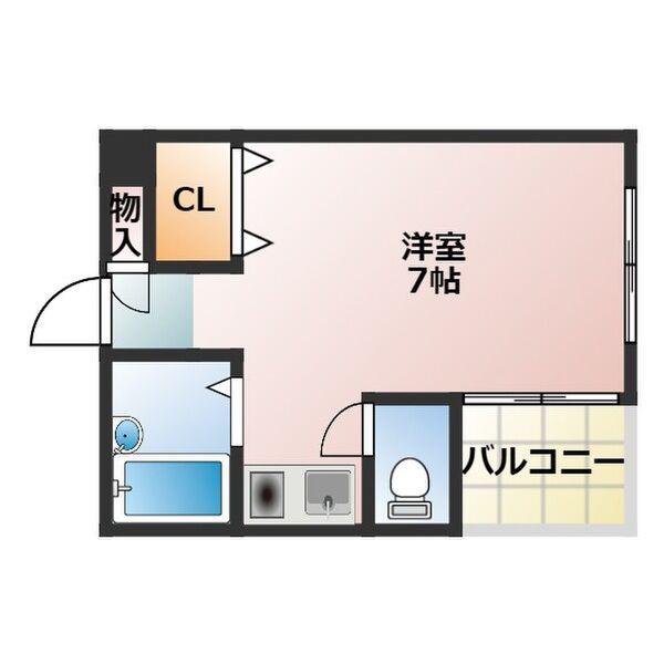 コロナハイツ(1K/4階)の間取り写真