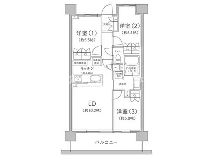パークホームズLALA門真(3LDK/7階)の間取り写真