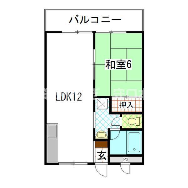 大一南野口マンション(1LDK/3階)の間取り写真