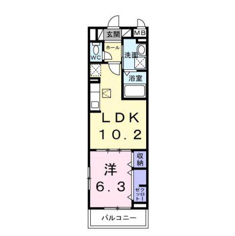ベル ファミーレ(1LDK/1階)の間取り写真