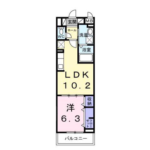 ベル ファミーレ(1LDK/2階)の間取り写真