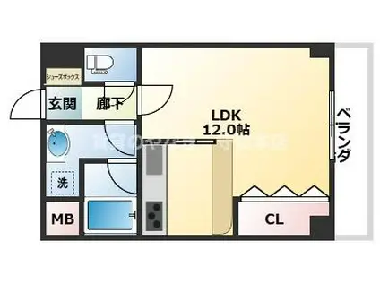 ヴィルフランシュ(ワンルーム/4階)の間取り写真