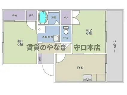 タウンコート守口(2DK/1階)の間取り写真