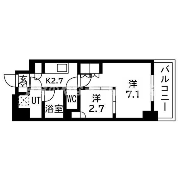 ウエリスアーバン守口(2K/10階)の間取り写真