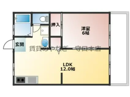 サンハイツⅠ(1LDK/1階)の間取り写真