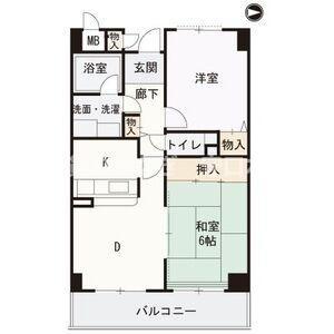 フレグランス守口(2LDK/5階)の間取り写真