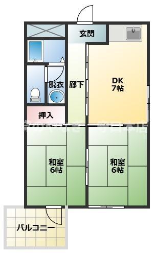 HOUSE2001(2DK/1階)の間取り写真