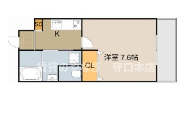 REVO門真(1K/2階)の間取り写真
