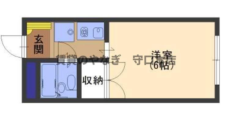 SEVIN CHERIE守口(1K/1階)の間取り写真