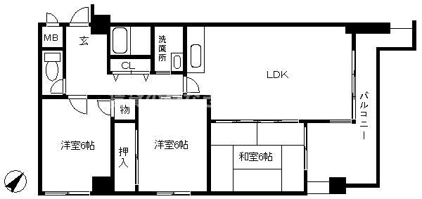 アーバンハイム守口(3LDK/2階)の間取り写真