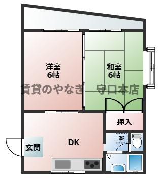 レジデンス澤井(2DK/2階)の間取り写真