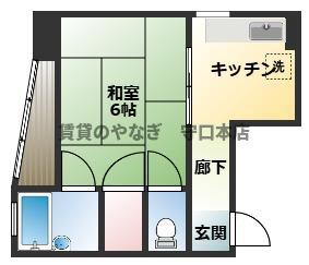 富士屋マンション(1K/4階)の間取り写真