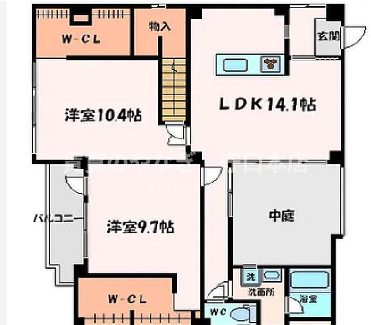 ベルリード守口駅前(2LDK/2階)の間取り写真