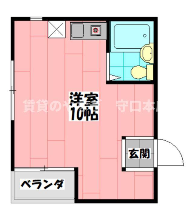 アイアイ守口ビル(ワンルーム/2階)の間取り写真