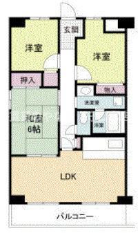 アルカディア守口(3LDK/1階)の間取り写真