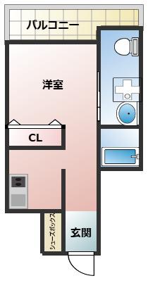 モデラート清水(1K/5階)の間取り写真