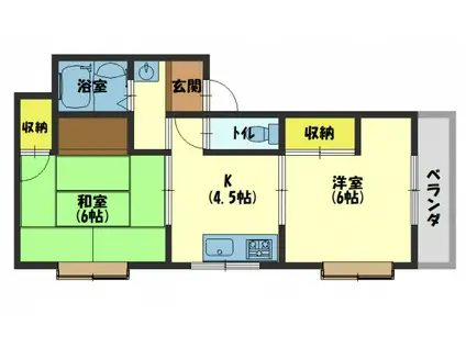 中井マンション(2K/3階)の間取り写真