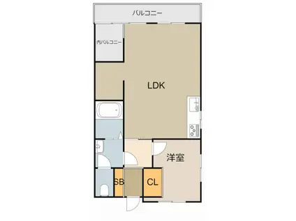 堂山コーポ(1LDK/3階)の間取り写真