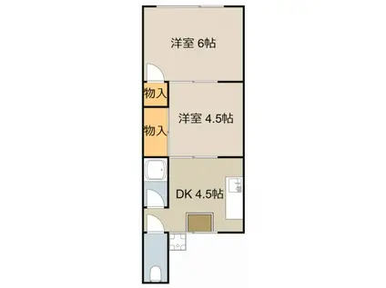 緑町マンション(2DK/3階)の間取り写真
