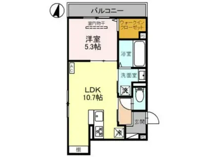 ルミナス(1LDK/2階)の間取り写真