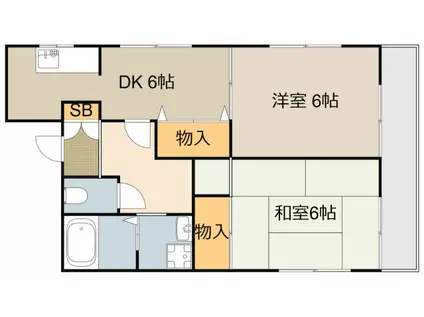 パークアベニュー(2DK/1階)の間取り写真