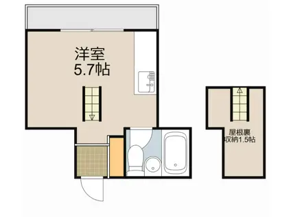 エスパシオ古川橋I(ワンルーム/3階)の間取り写真