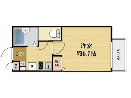 ユーアイハイツ池田1(1K/2階)の間取り写真