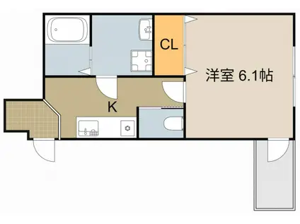 レアリゼ門真(1DK/1階)の間取り写真