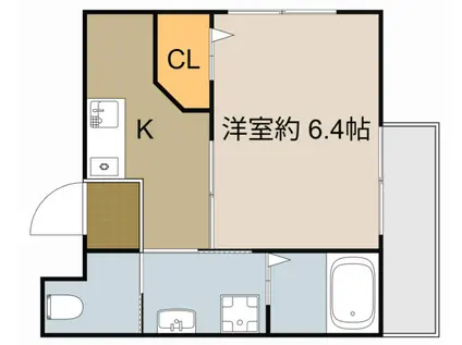 レアリゼ門真(1DK/1階)の間取り写真