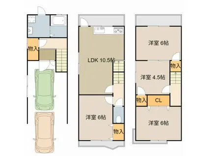 京阪電気鉄道京阪線 香里園駅 徒歩31分 3階建 築32年(4LDK)の間取り写真