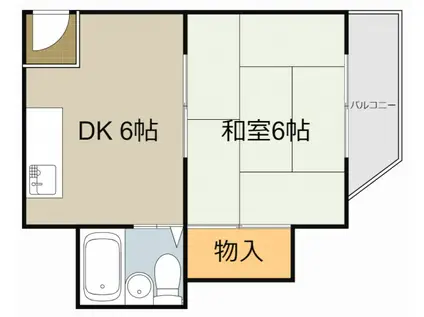 高柳ハイツ(1DK/4階)の間取り写真