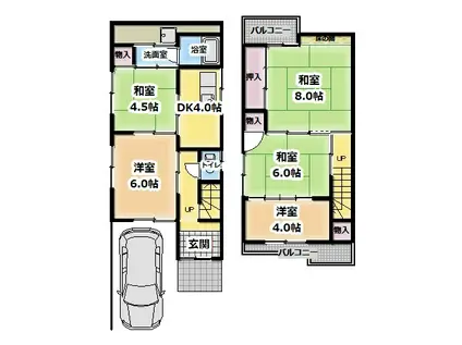 京阪電気鉄道京阪線 寝屋川市駅 徒歩21分 2階建 築52年(5DK)の間取り写真