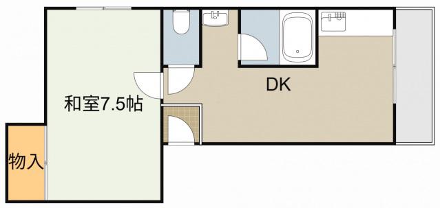 フリーディオ御堂(1DK/1階)の間取り写真