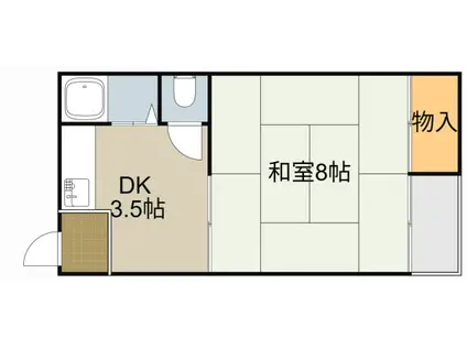 浜町ハイツ(1DK/3階)の間取り写真