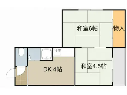 浜町ハイツ(2DK/3階)の間取り写真