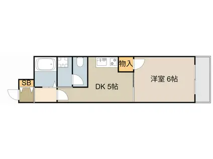 ホーユウパレス寝屋川(1DK/2階)の間取り写真