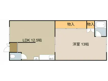 清水マンション(1LDK/1階)の間取り写真