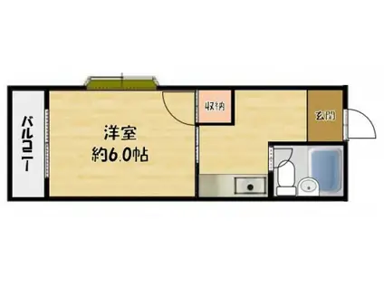 ロイヤルハイム石津(1K/3階)の間取り写真