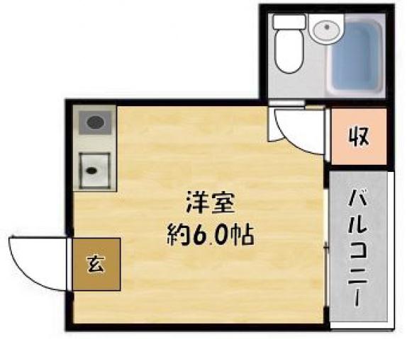 住地八坂マンション(ワンルーム/4階)の間取り写真