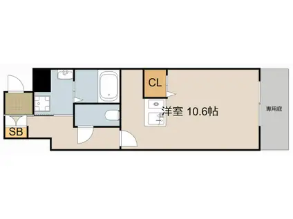 グランドール桜木(ワンルーム/1階)の間取り写真