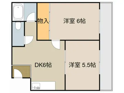 桜木マンション(2DK/5階)の間取り写真