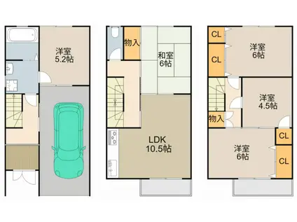 京阪電気鉄道京阪線 寝屋川市駅 徒歩32分 3階建 築29年(5LDK)の間取り写真