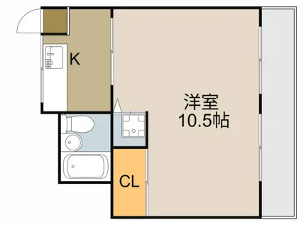 隆生ハイツ(1K/2階)の間取り写真