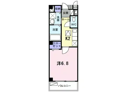 グリシーナⅠ(1K/1階)の間取り写真