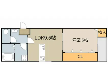 WING萱島本町(1LDK/1階)の間取り写真