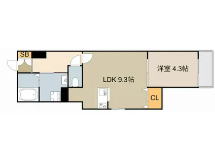 RESIDENCE HARU2(1LDK/1階)の間取り写真