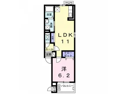 ヴィラ ライツ(1LDK/1階)の間取り写真