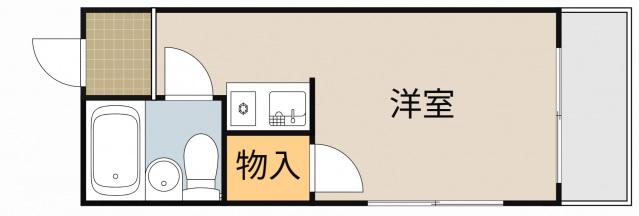 千功ハイツ(ワンルーム/3階)の間取り写真
