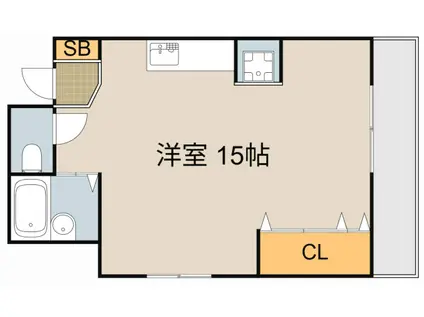 ケイプラザ守口(ワンルーム/4階)の間取り写真