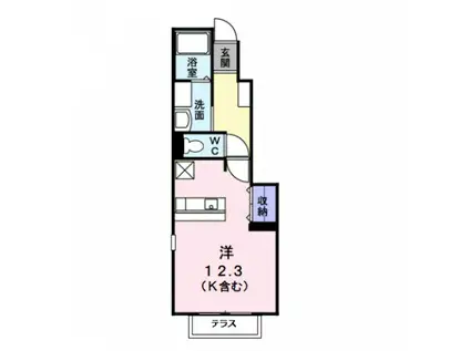 ミニヨン佐太(ワンルーム/1階)の間取り写真